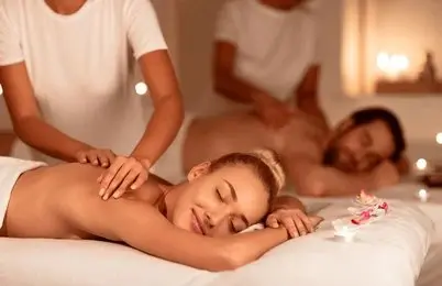Luxury couple spa massage